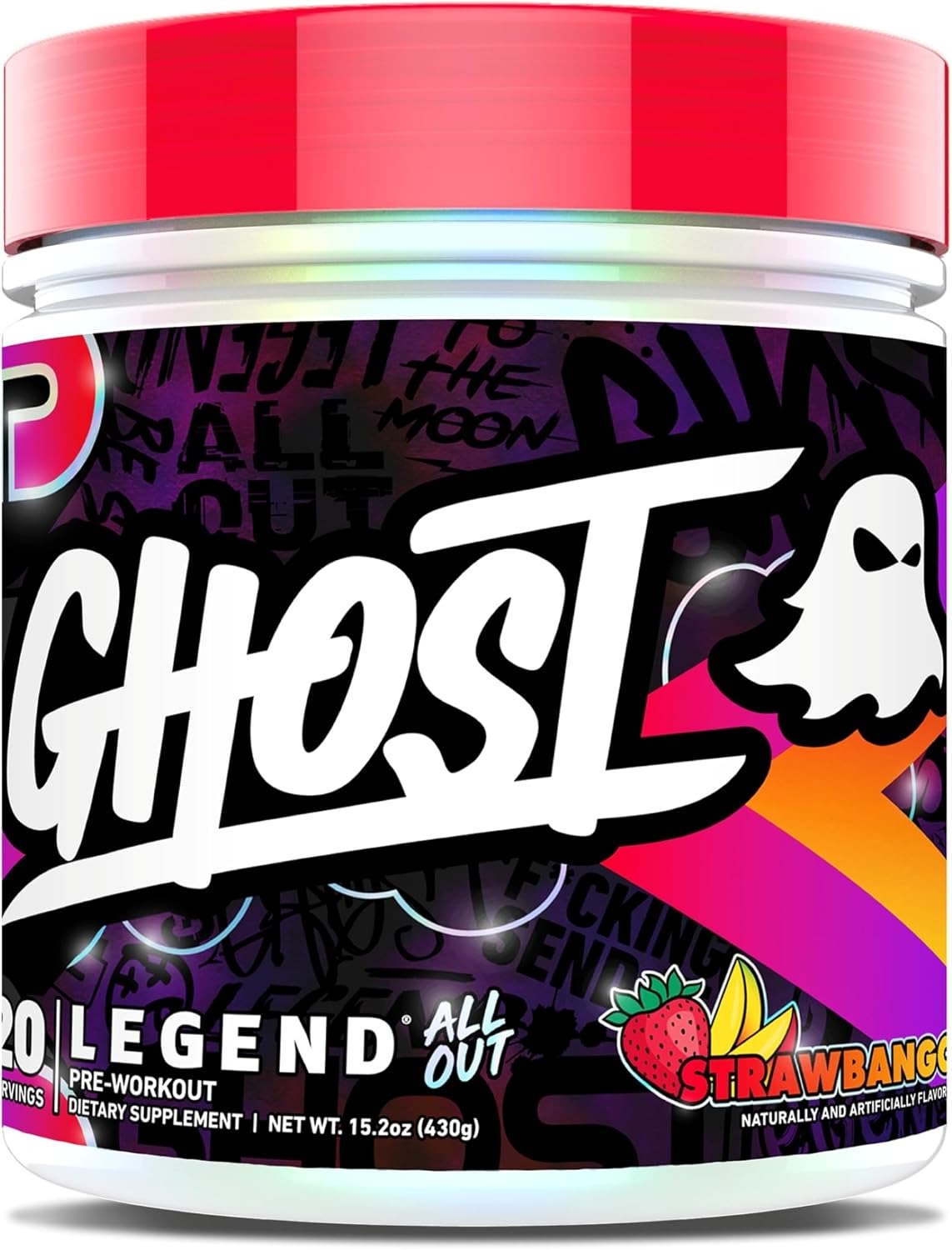 Ghost Legend All Out V2 Strawbango Pre Workout Powder - 20 Servings