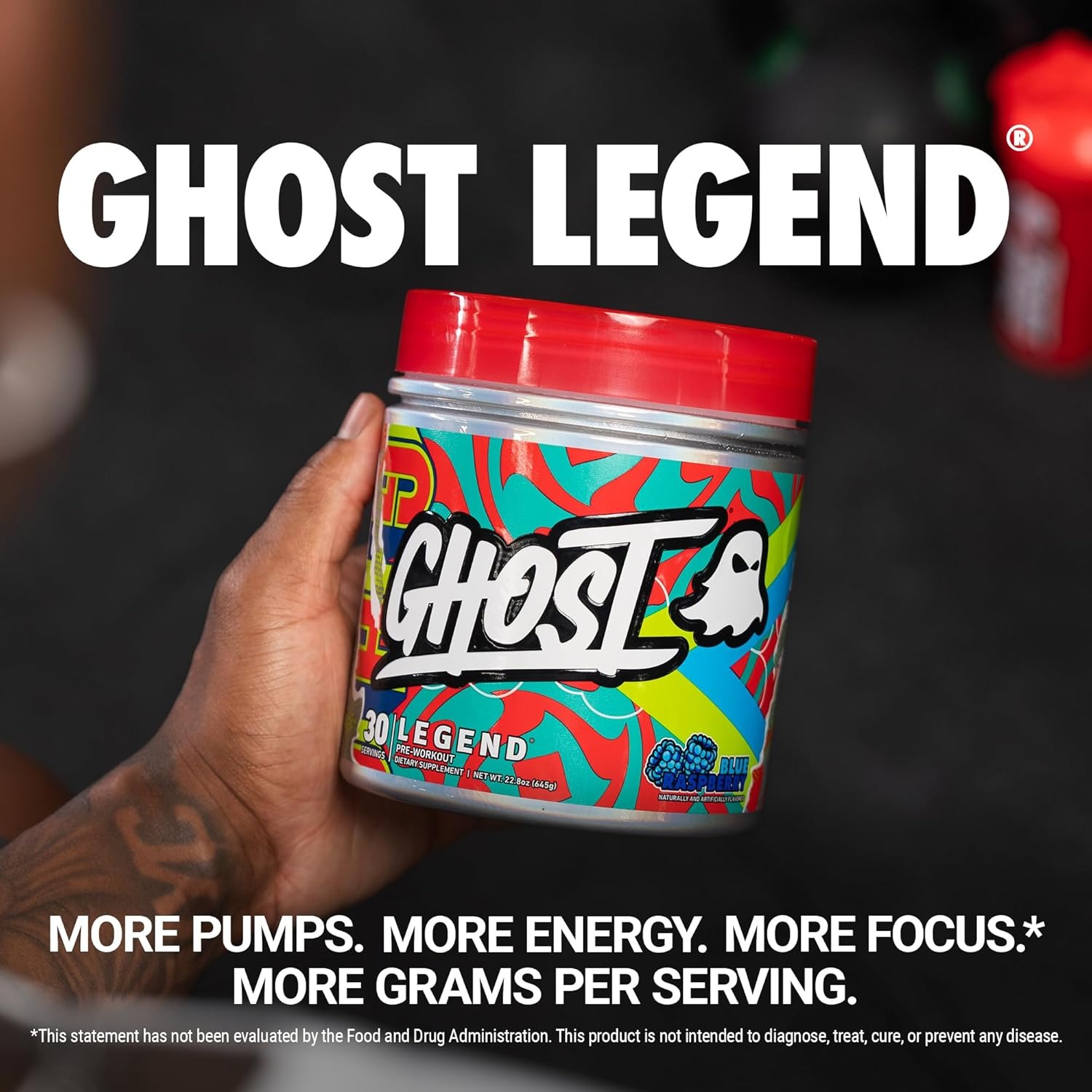 Ghost Legend V4 Blue Raspberry Pre Workout - 30 Servings | Nahdi
