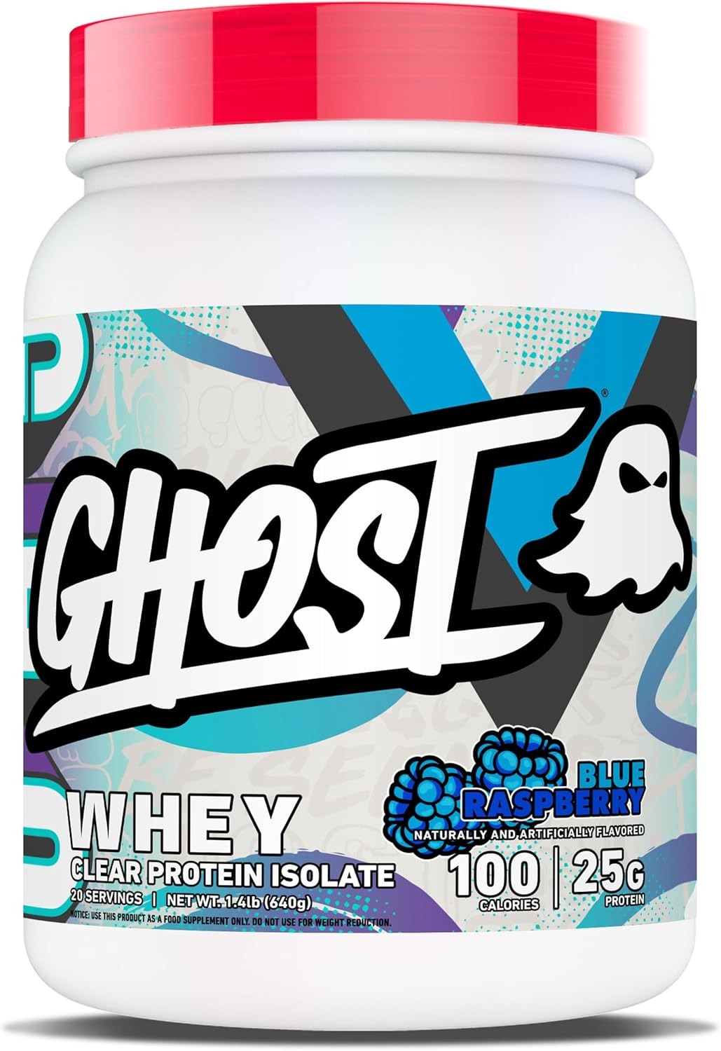 Ghost Clear Whey Isolate - Blue Raspberry, 1Lb 20Srv