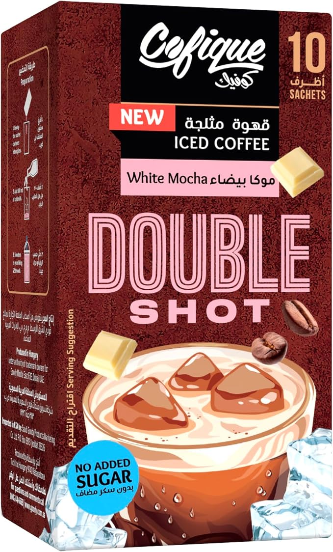 Cofique Coffee Double Shot White Mocha Iced Coffee - 10 x 6.5 gm