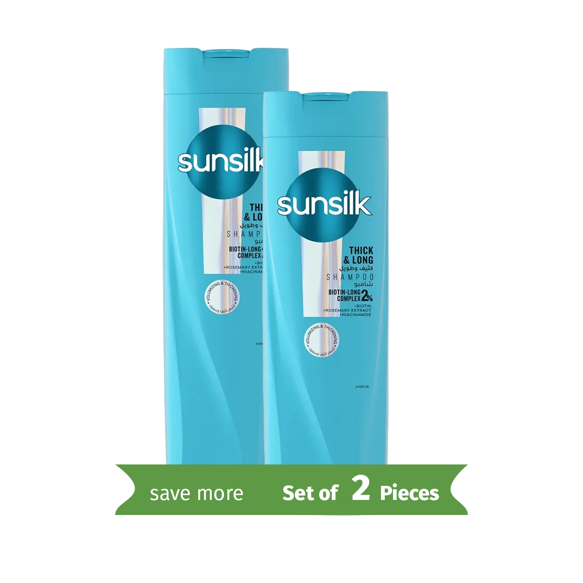 SUNSILK Shampoo, Thick & Long, 400ml- Twin Pack