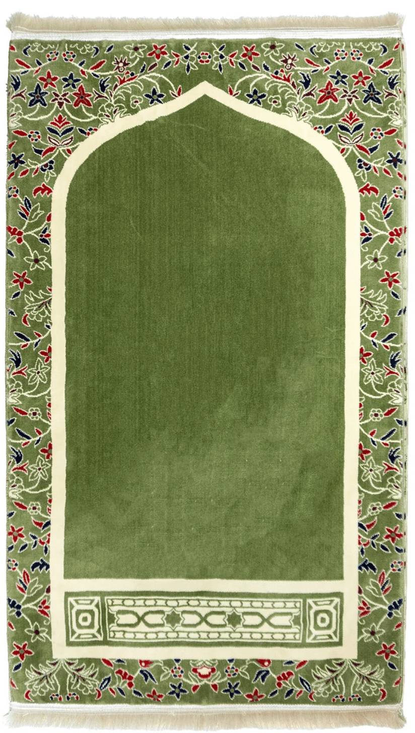 Nusuki Al Imam Memory Foam Prayer Mat - Green