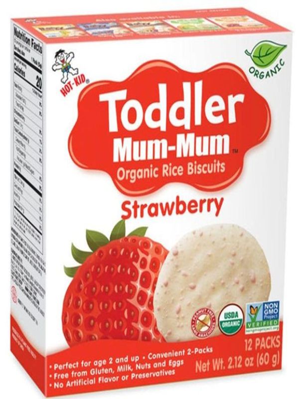 HOT-KID Baby Mum-Mum Toddler Rice Organic Biscuit Strawberry 60g