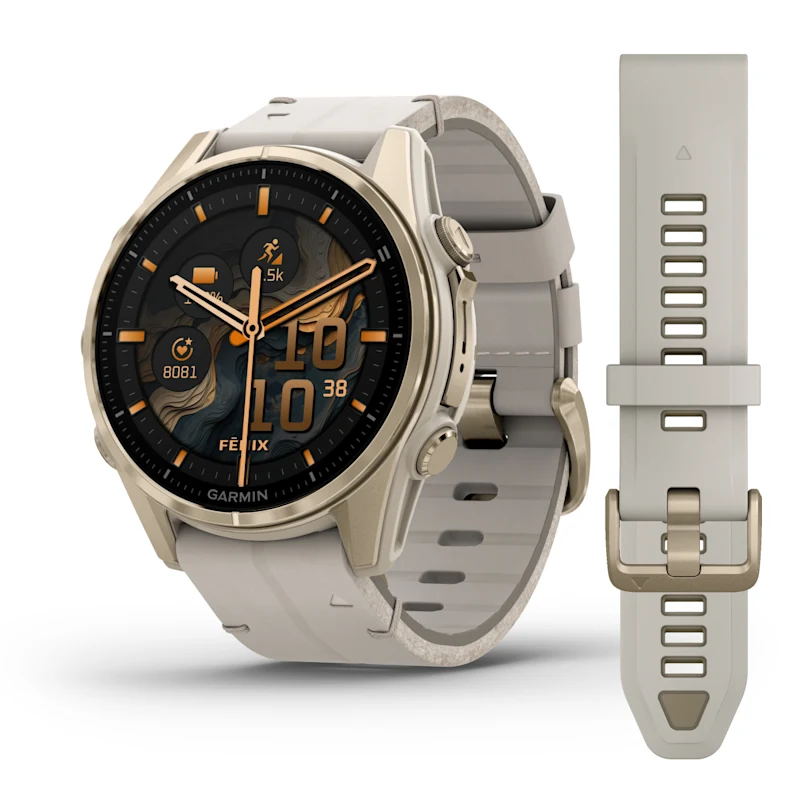 Garmin Fenix 8 Smartwatch Gray Leather + Silicone Band 43mm