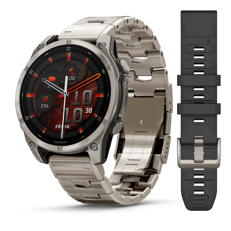 Garmin Fenix 8 Smartwatch Titanium + Silicone Band 47mm