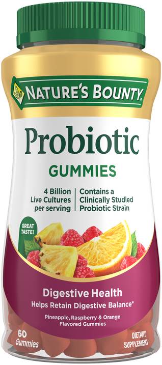 Nature's Bounty, Probiotic Gummies,Raspberry, 60 Gummies