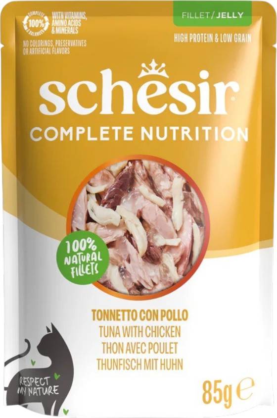 Schesir Tuna & Chicken In Jelly Cat Food Pouch - 85 gm