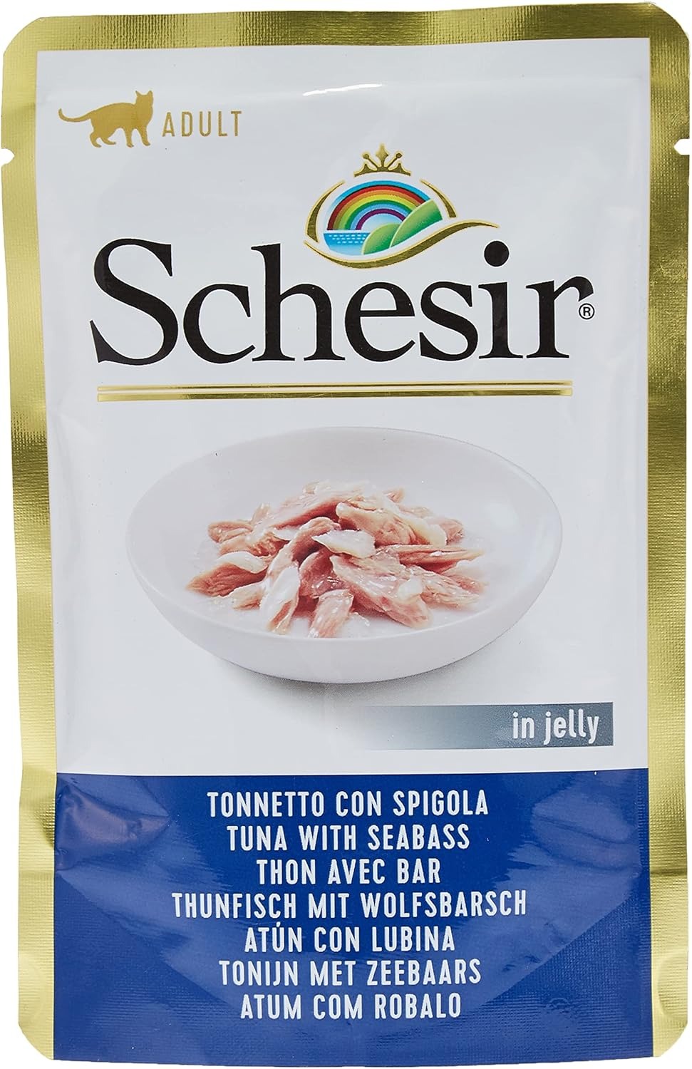 Schesir Tuna With Seabass In Jelly Cat Food Pouch - 85 gm