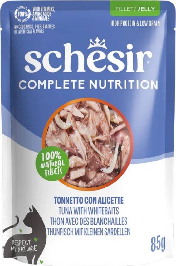 Schesir Tuna & Whitebaits In Jelly Cat Food - 85 gm