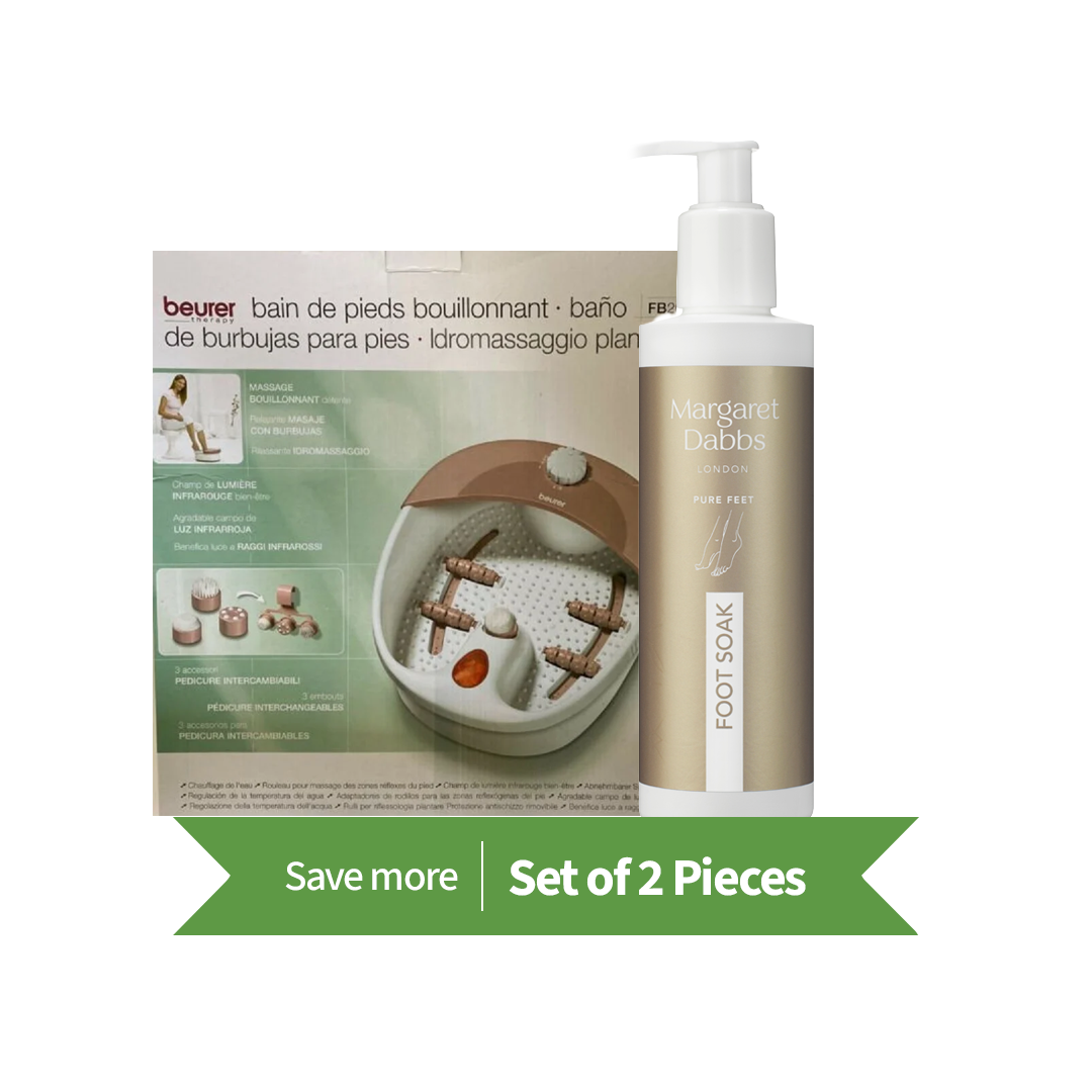 Foot Spa Bundle - Beurer FB20 Foot Bubble Spa + Margaret Dabbs London Refreshing Foot Soak 200 ml