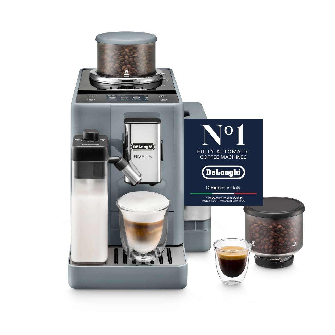 De'Longhi Rivelia Fully Automatic Coffee Machine, EXAM440.55.G, Grey