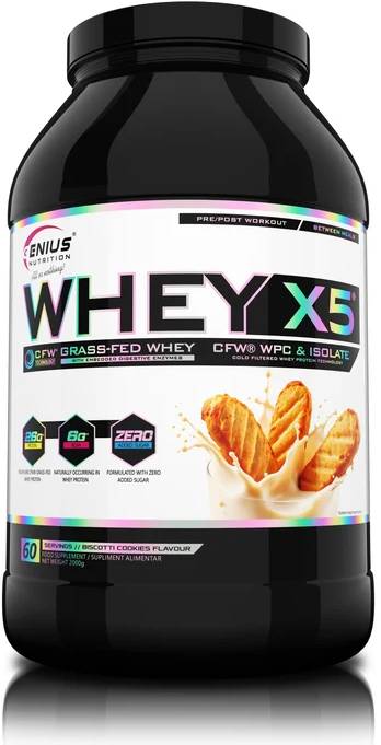 Genius Nutrition, Whey X5 Biscotti Cookies 60 Servings