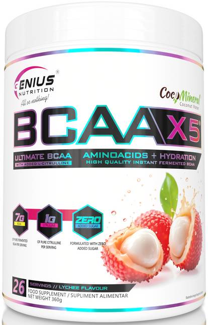 Genius Nutrition, Bcaa X5 Lychee, 26 Servings