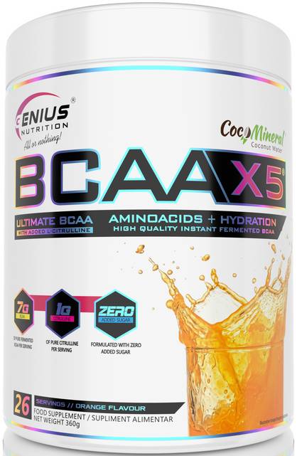 Genius Nutrition, Bcaa X5 Orange, 26 Servings