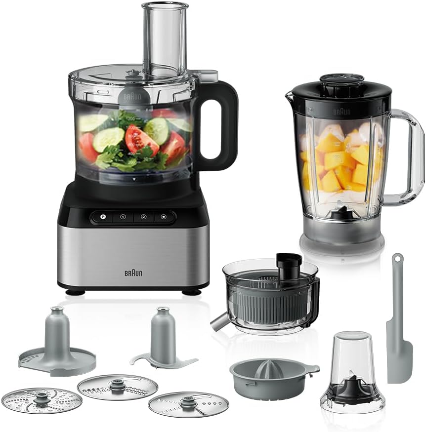 Braun PurEase 12-in-1 Food Processor 800W, FP325SI, Silver