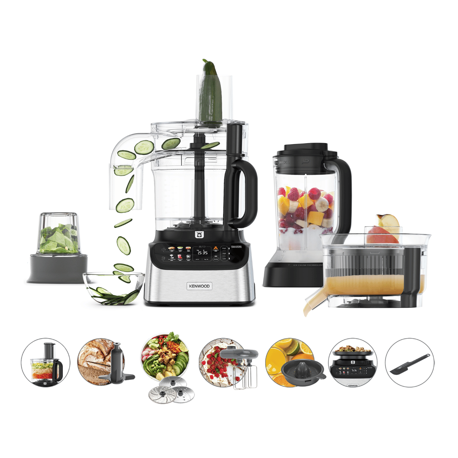 Kenwood MultiPro OneTouch Food Processor & Blender, FDM73.980SS, Silver
