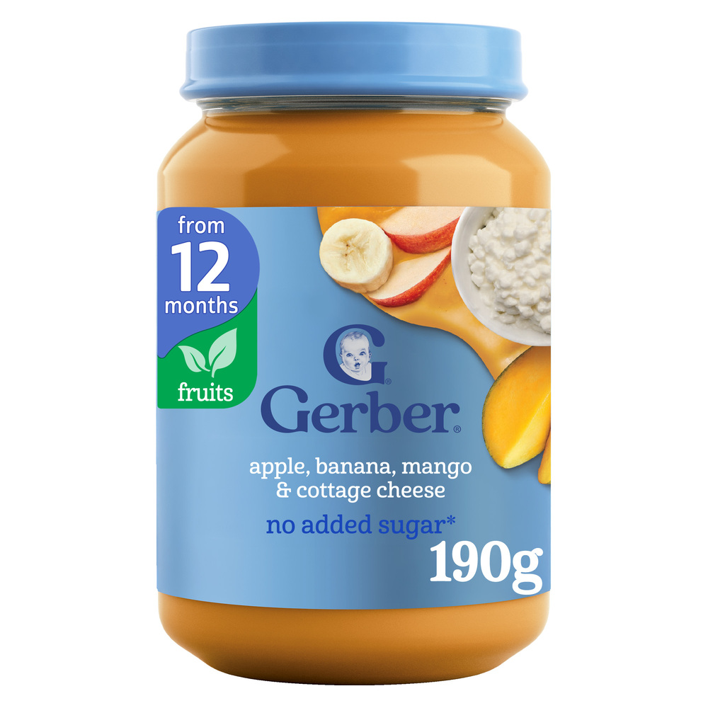 Gerber Apple, Banana & Mango & Cottage Cheese 190g+12m