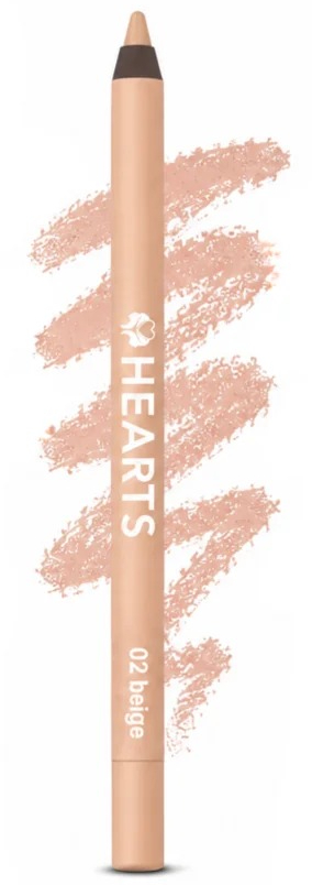 Hearts Waterproof Eyeliner Pencil Beige 02 1.2 g
