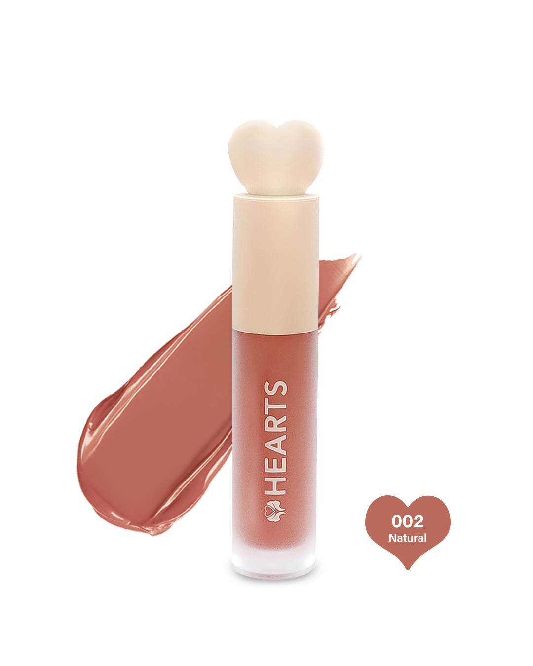 Hearts Liquid Matte Lipstick - 002 Natural