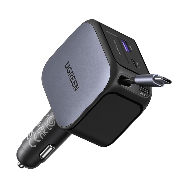 Ugreen 145w Fast Car Charger Retractable Cable 55910b