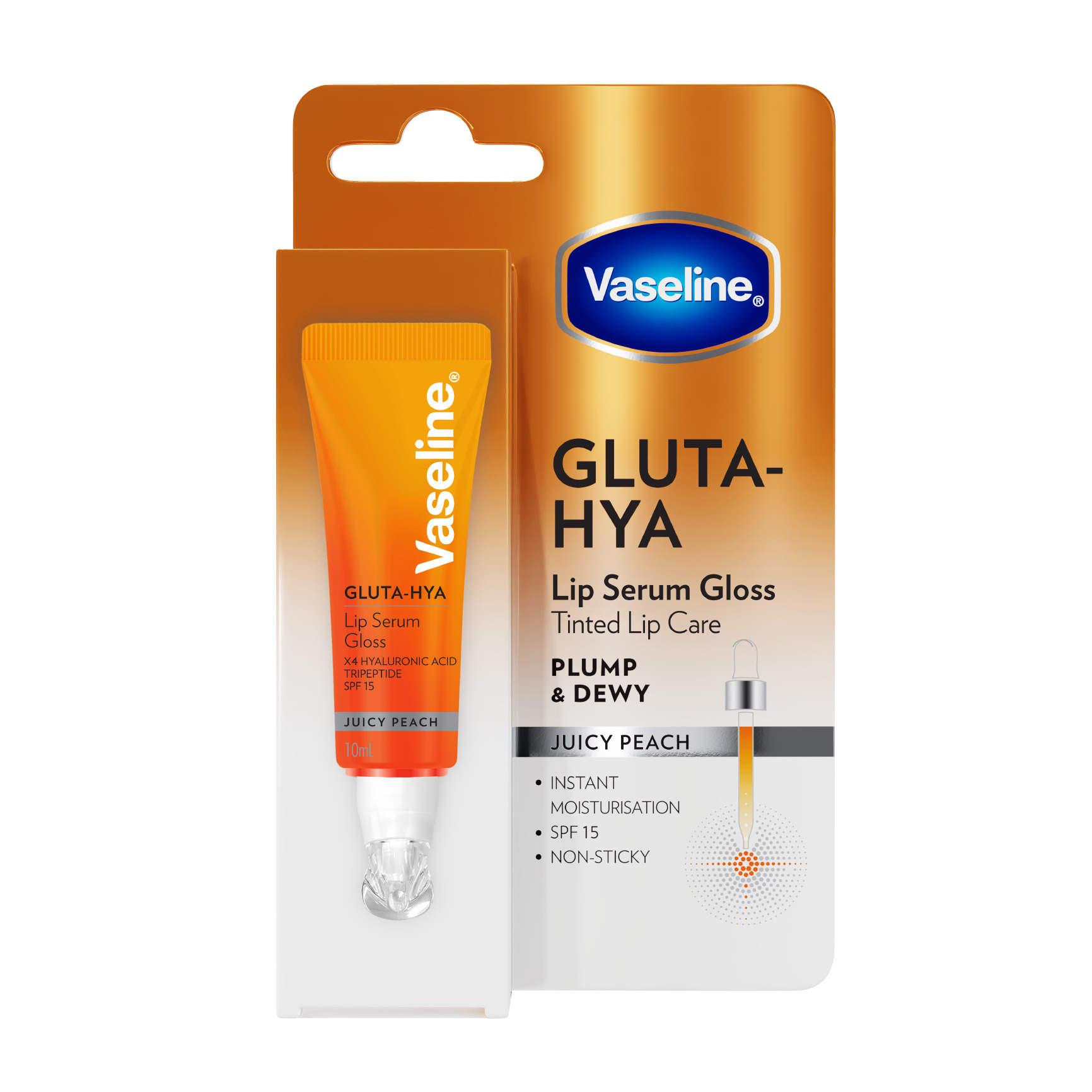 Vaseline Gluta-Hya Lip Serum Gloss Juicy Peach 10ml