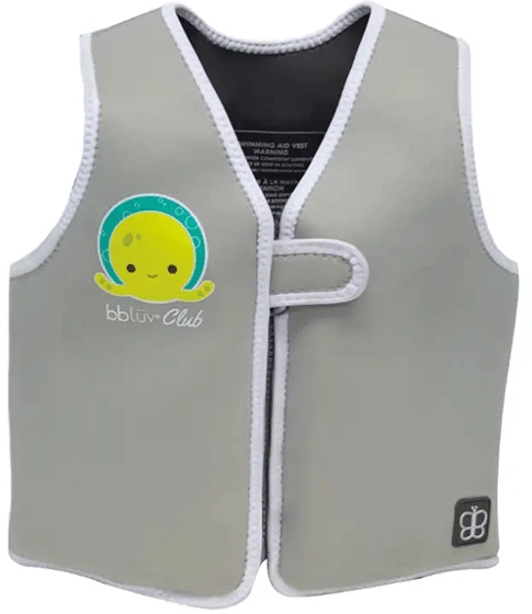 Bblüv Naj Neoprene Swim Vest (Grey, Medium, 3-6 Years)