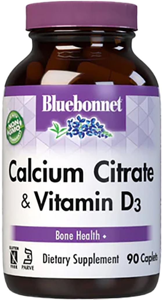 Bluebonnet Calcium Citrate & Vitamin D3 90 Caplets