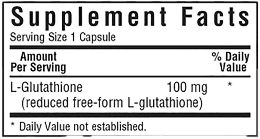 Bluebonnet L-Glutathione 100 mg 60 Capsules