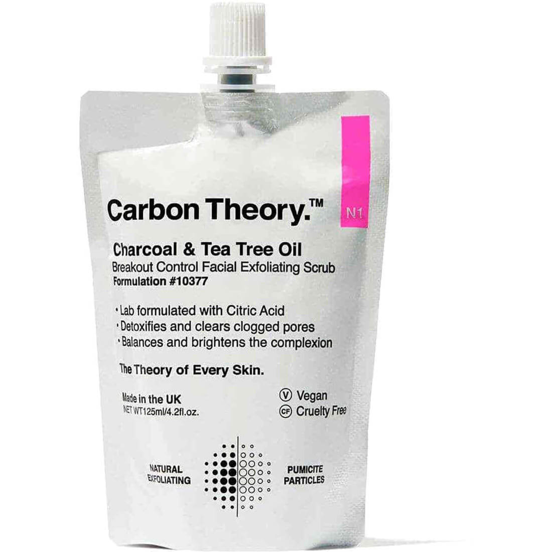 Carbon theory Facial Scrub Charcoal And Tea Tree Oil 125 ml