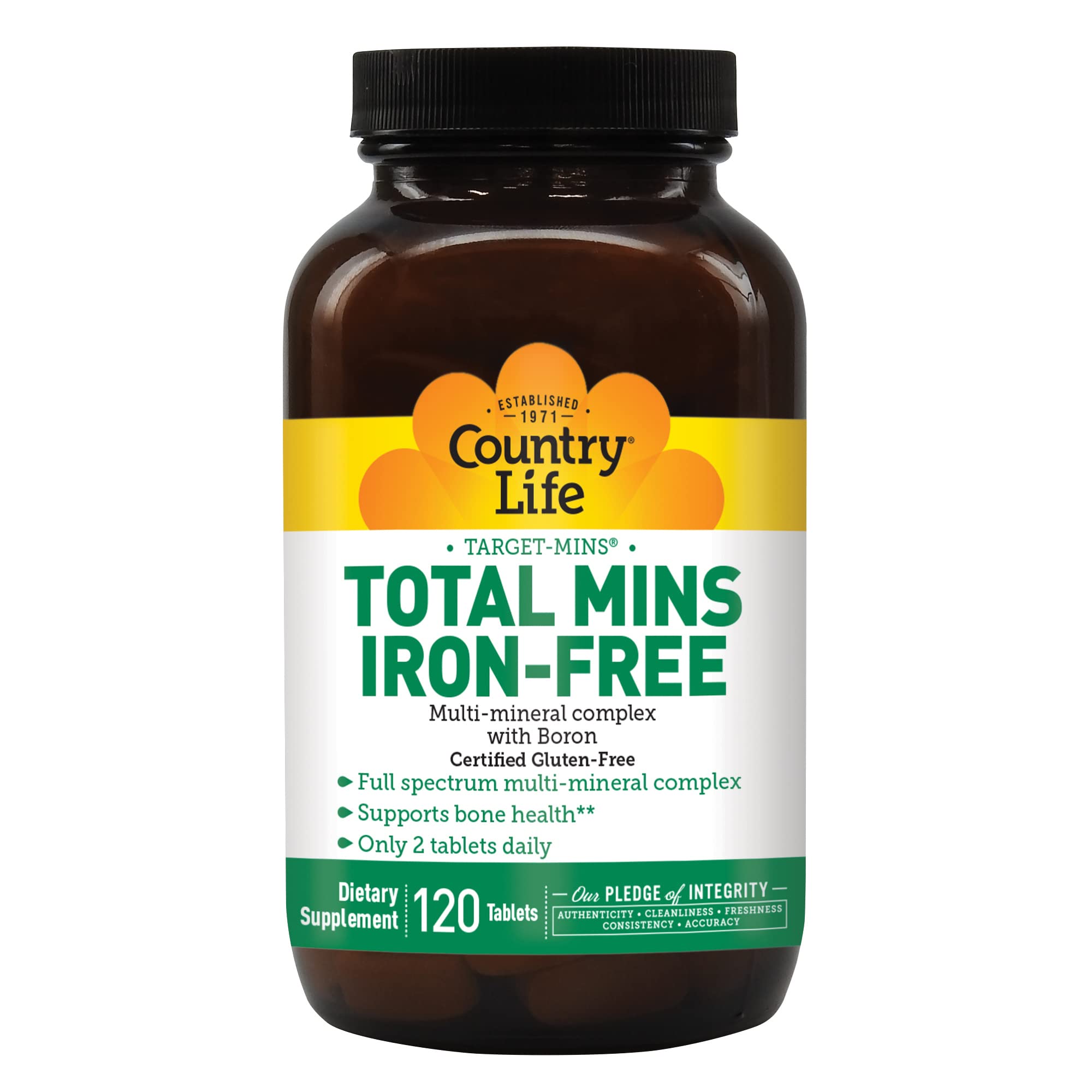 Country Life| Total Mins| Iron-Free| 120 Tablets