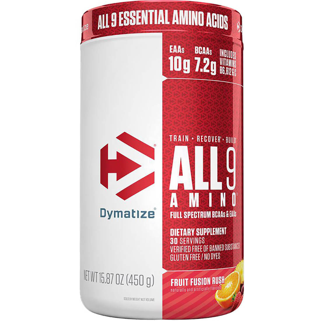 Dymatize All 9 Amino BCAA & EAA 30 Serving Fruit Fusion Rush Powder 450 gm