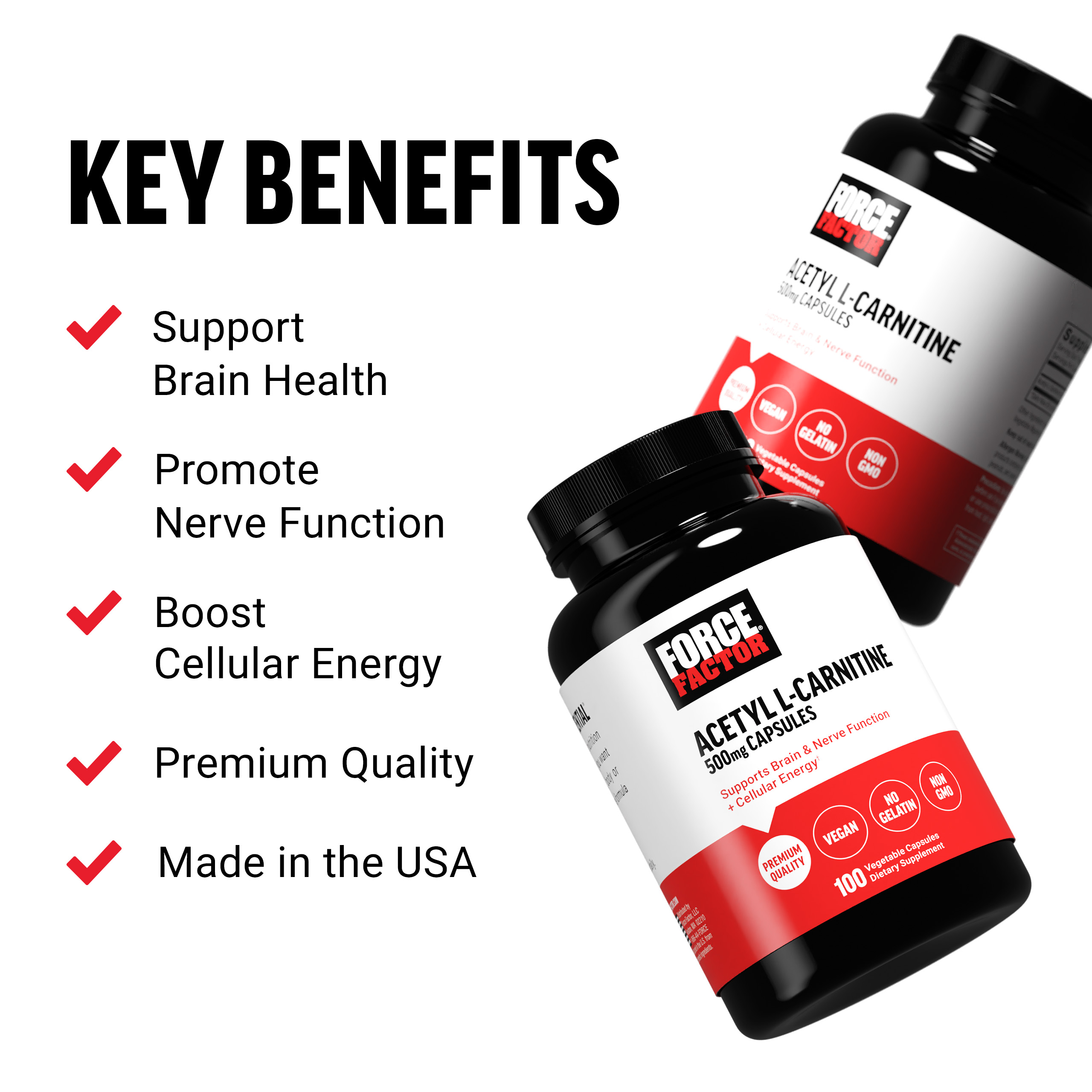 Force Factor Acetyl L-Carnitine 500 mg 100 Capsules | Nahdi Force Factor Acetyl L-Carnitine 500 mg 100 Capsules | Nahdi