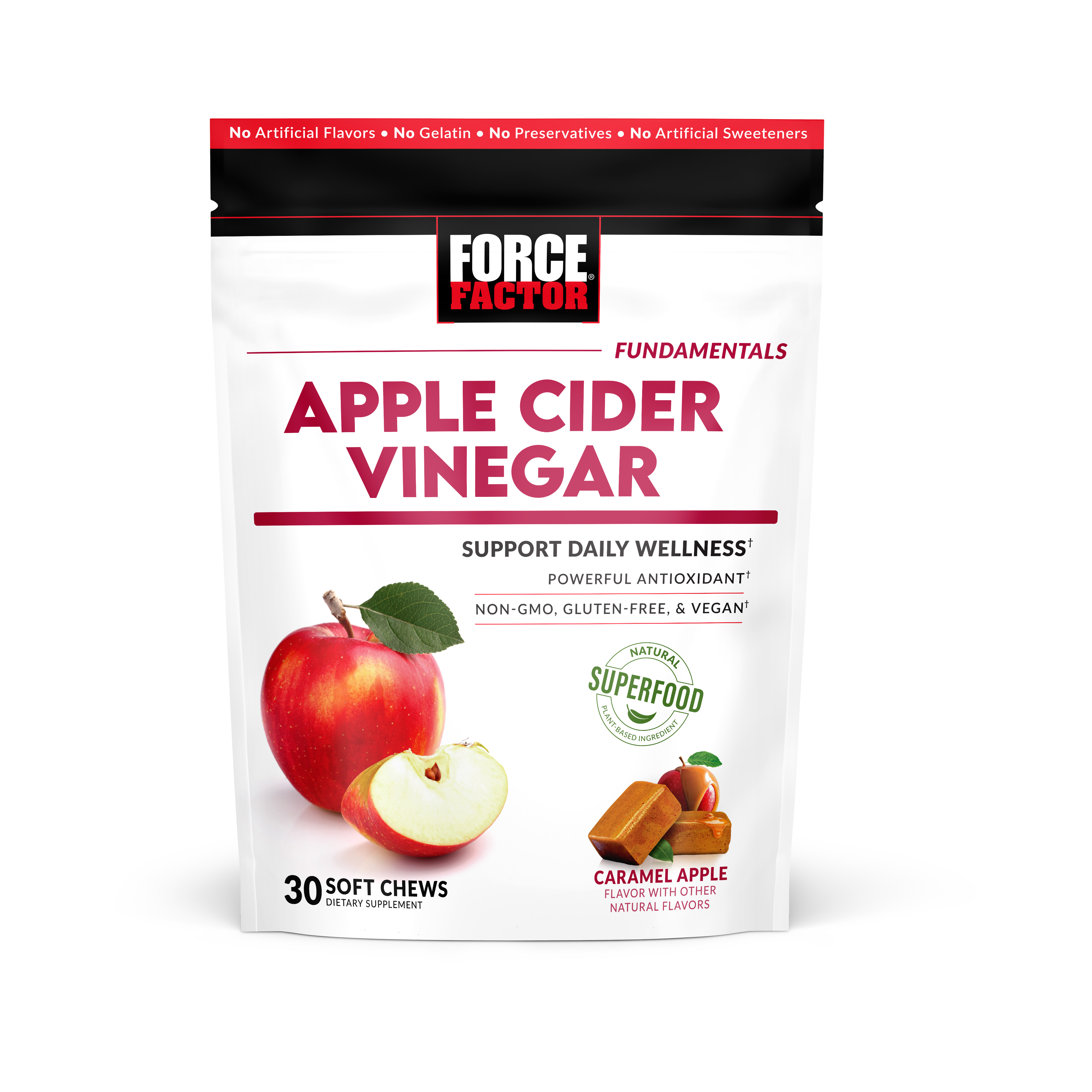 Force Factor Apple Cider Vinegar Caramel Apple 30 Chewable