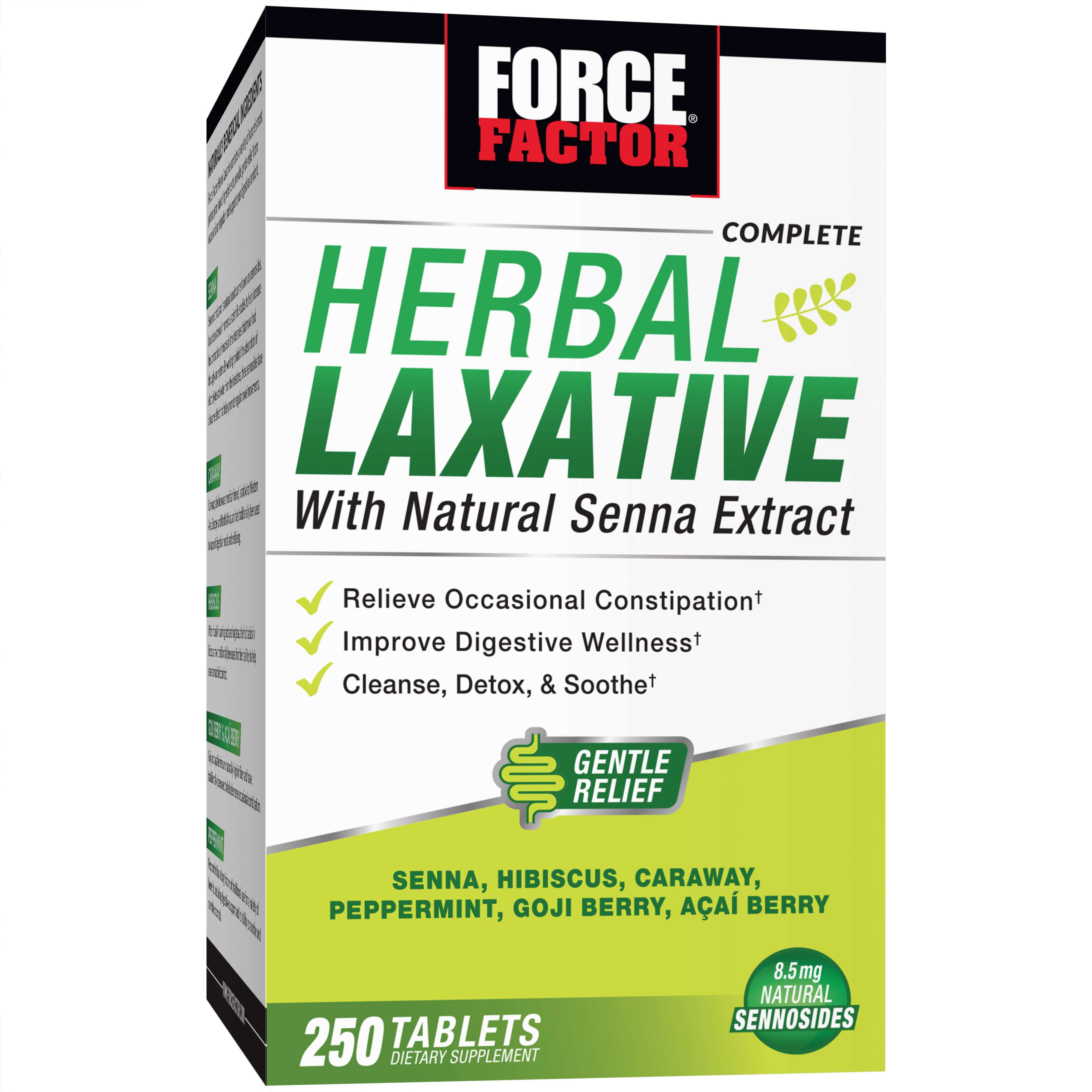 Force Factor Complete Herbal Laxative (Senna) 250 Tablets