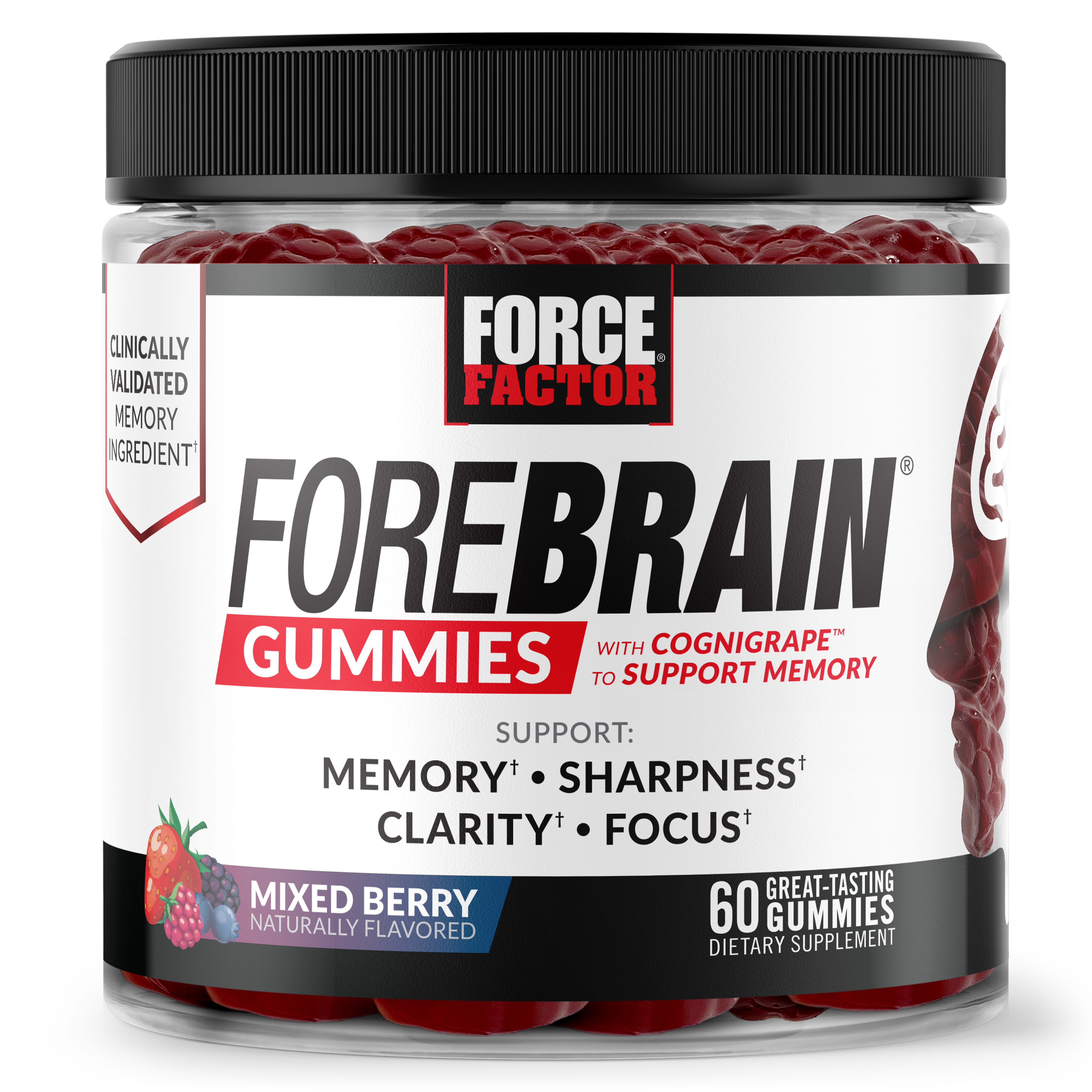 Force Factor Forebrain Gummies Memory Support 60 Gummies