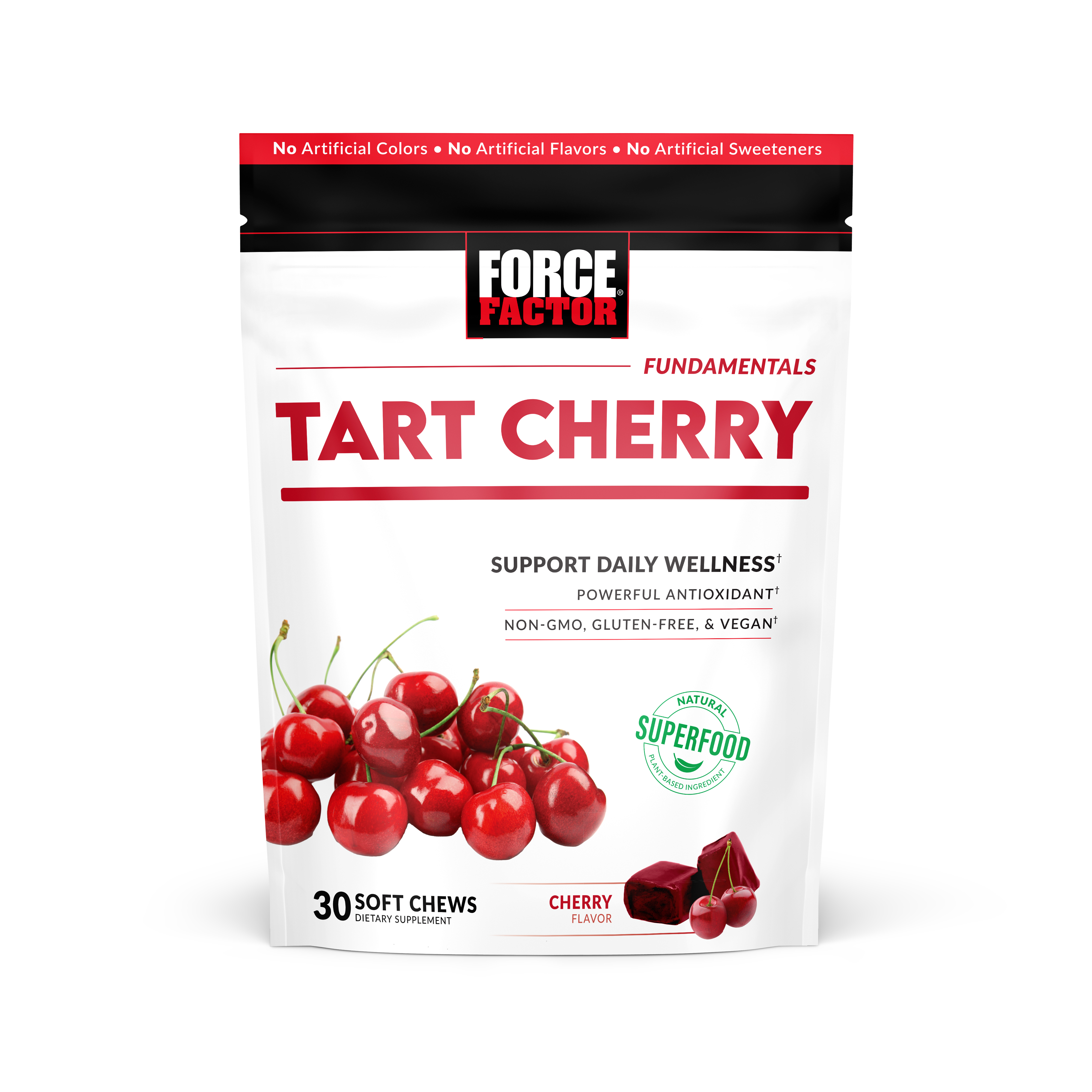 Force Factor Fundamentals Tart Cherry Cherry 30 Chewable