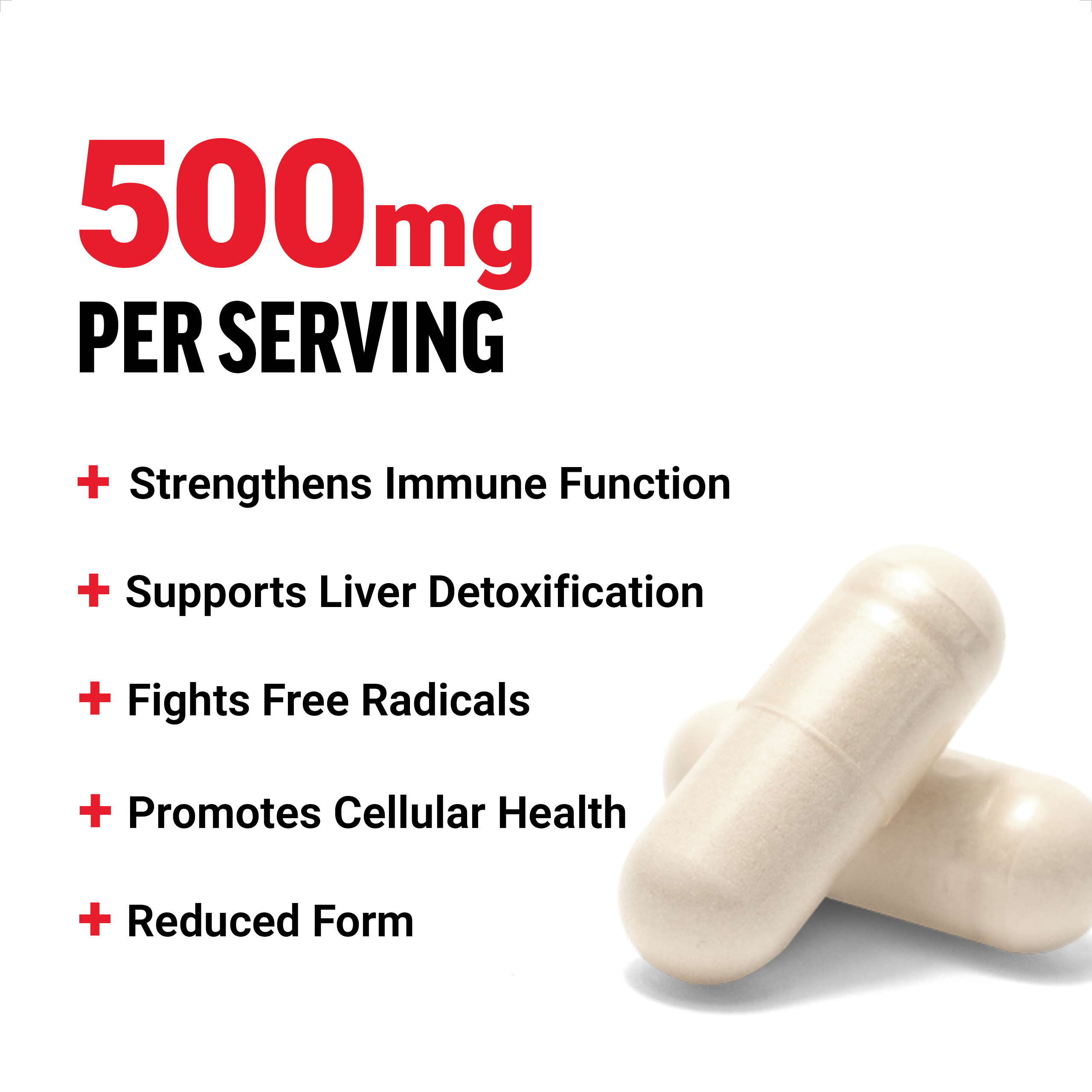 Force Factor Glutathione (Reduced) 500 mg 60 Capsules