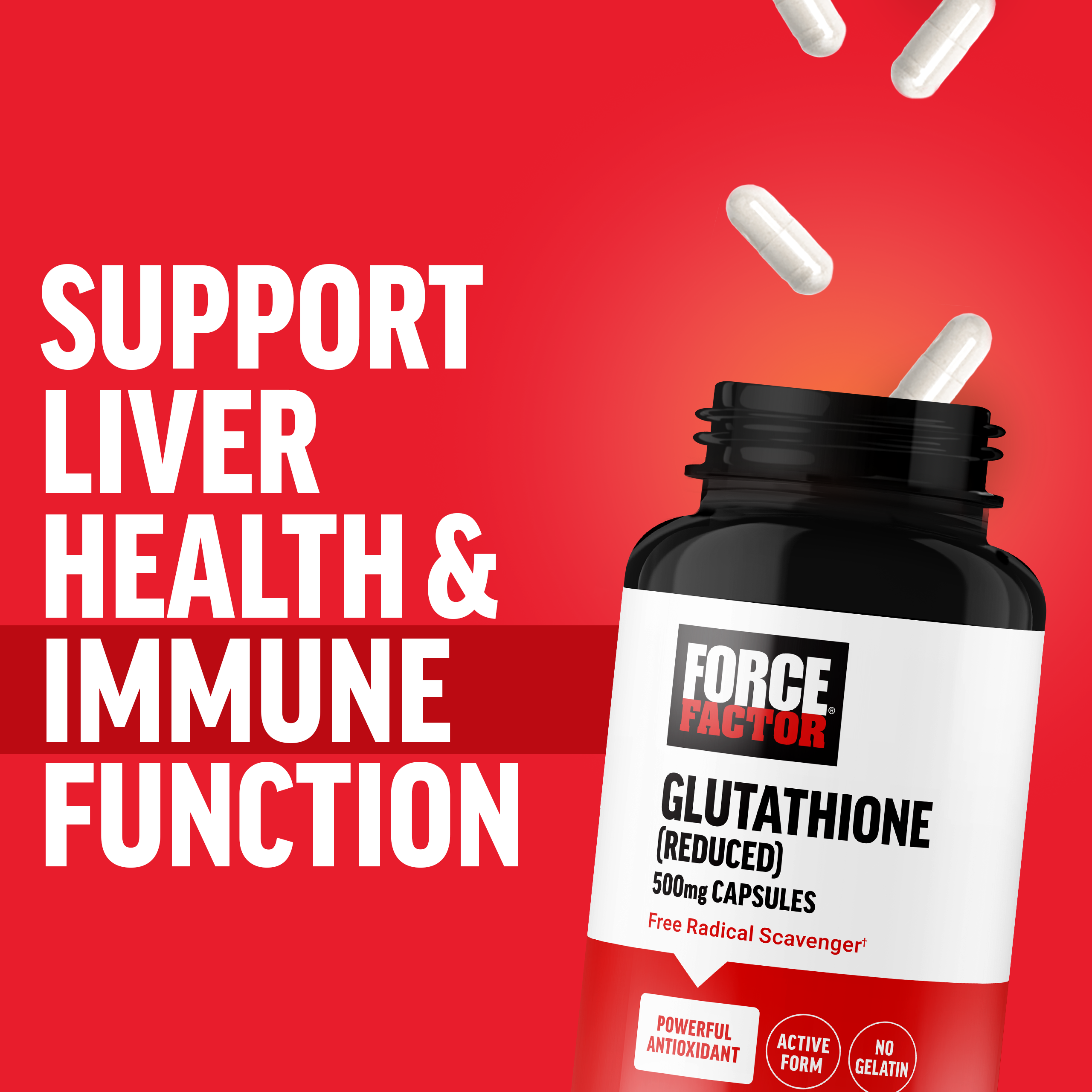 Force Factor Glutathione (Reduced) 500 mg 60 Capsules