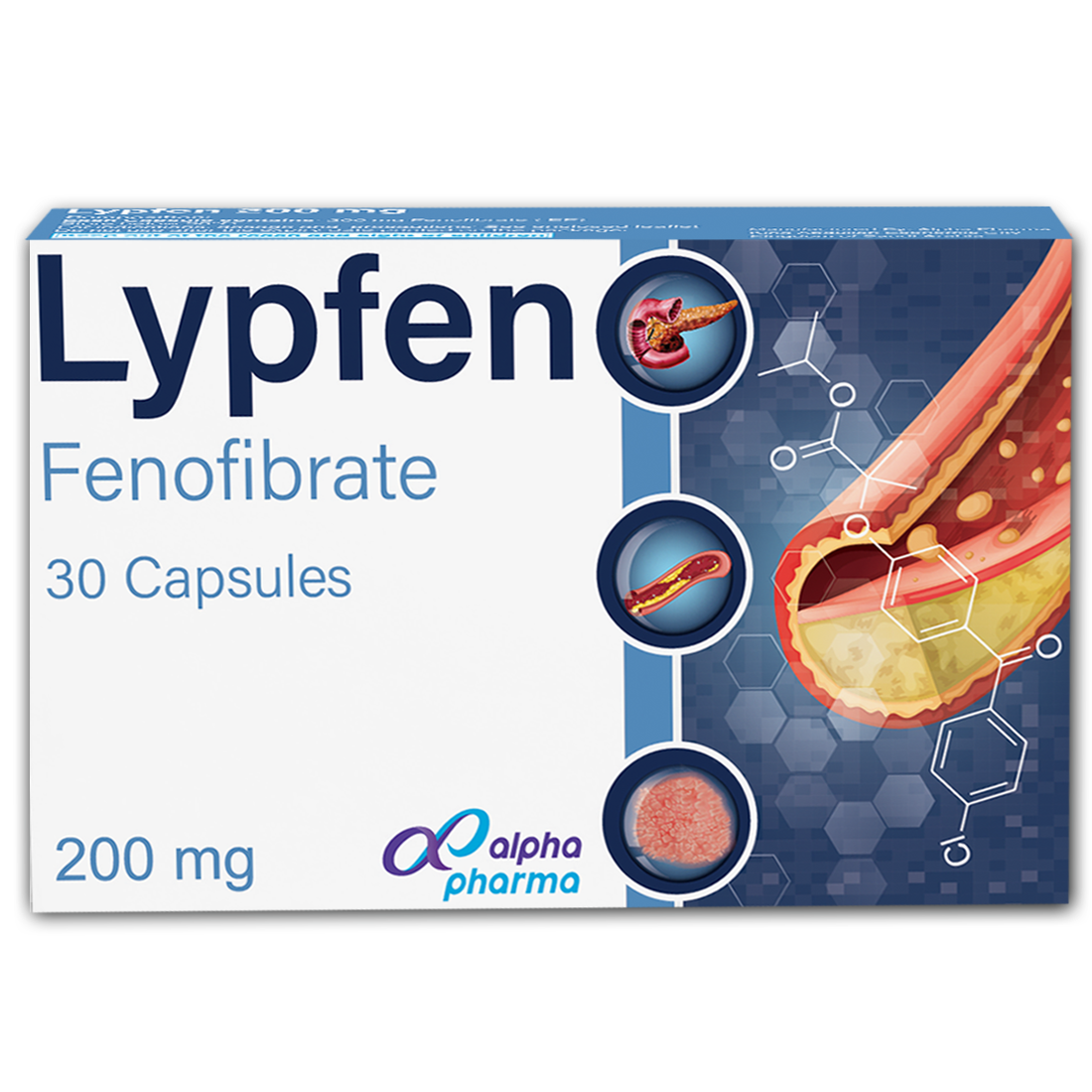 Lypfen 200 mg fenofibrate Capsules × 30 | Nahdi