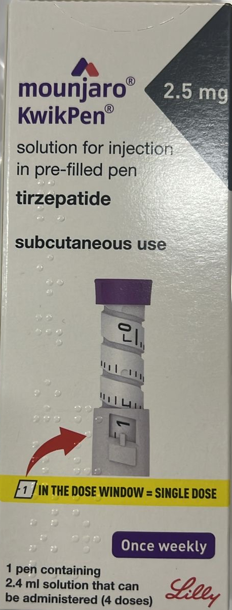 Mounjaro 2.5 mg/0.6 mL Tirzepatide KwikPen ×4 (refrigerated)