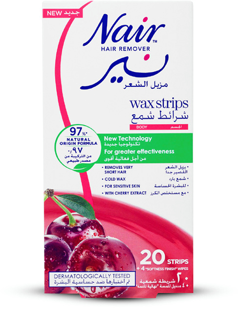 نير شرائح شمعية لإزالة الشعر بخلاصة الكرز 20 قطعة