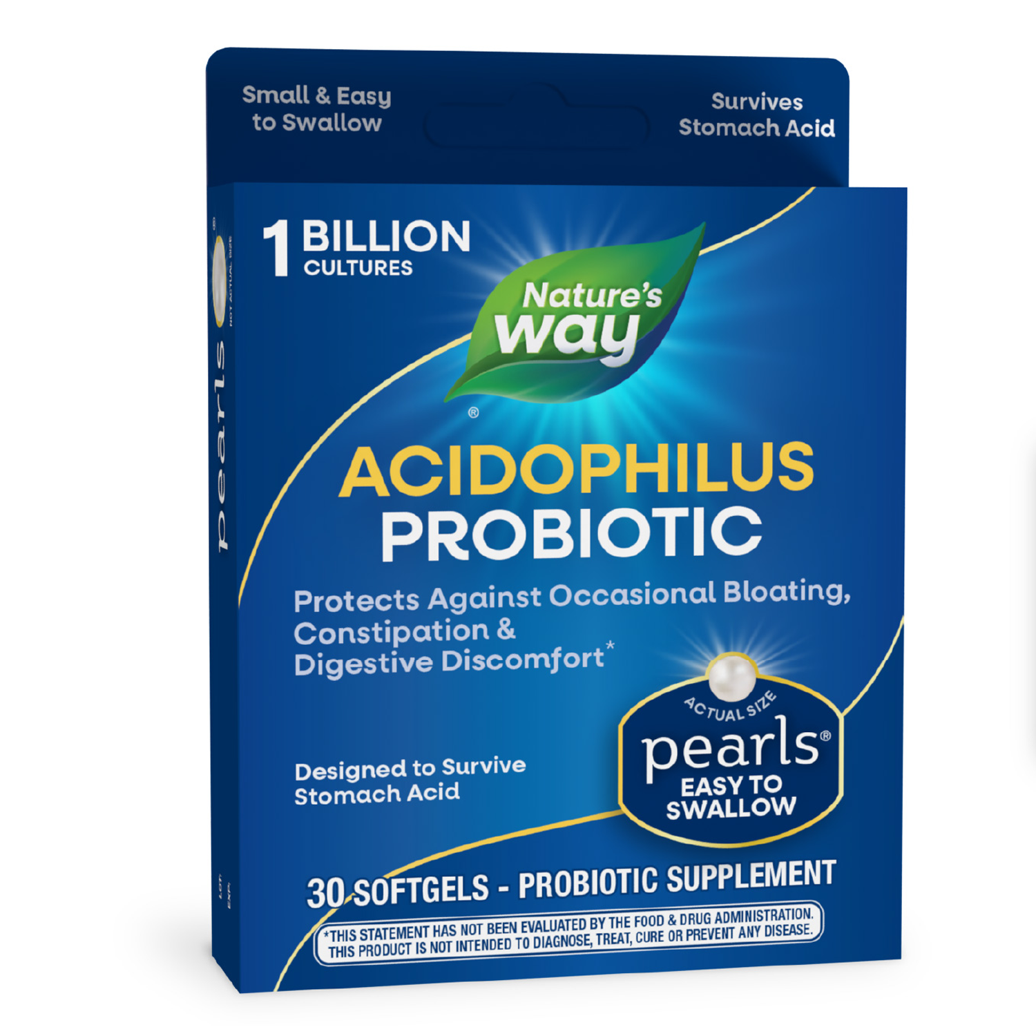 نيتشرز واي بروبيوتيك بيرلز أسيدوفيلوس 1 مليار - 30 كبسولة هلامية