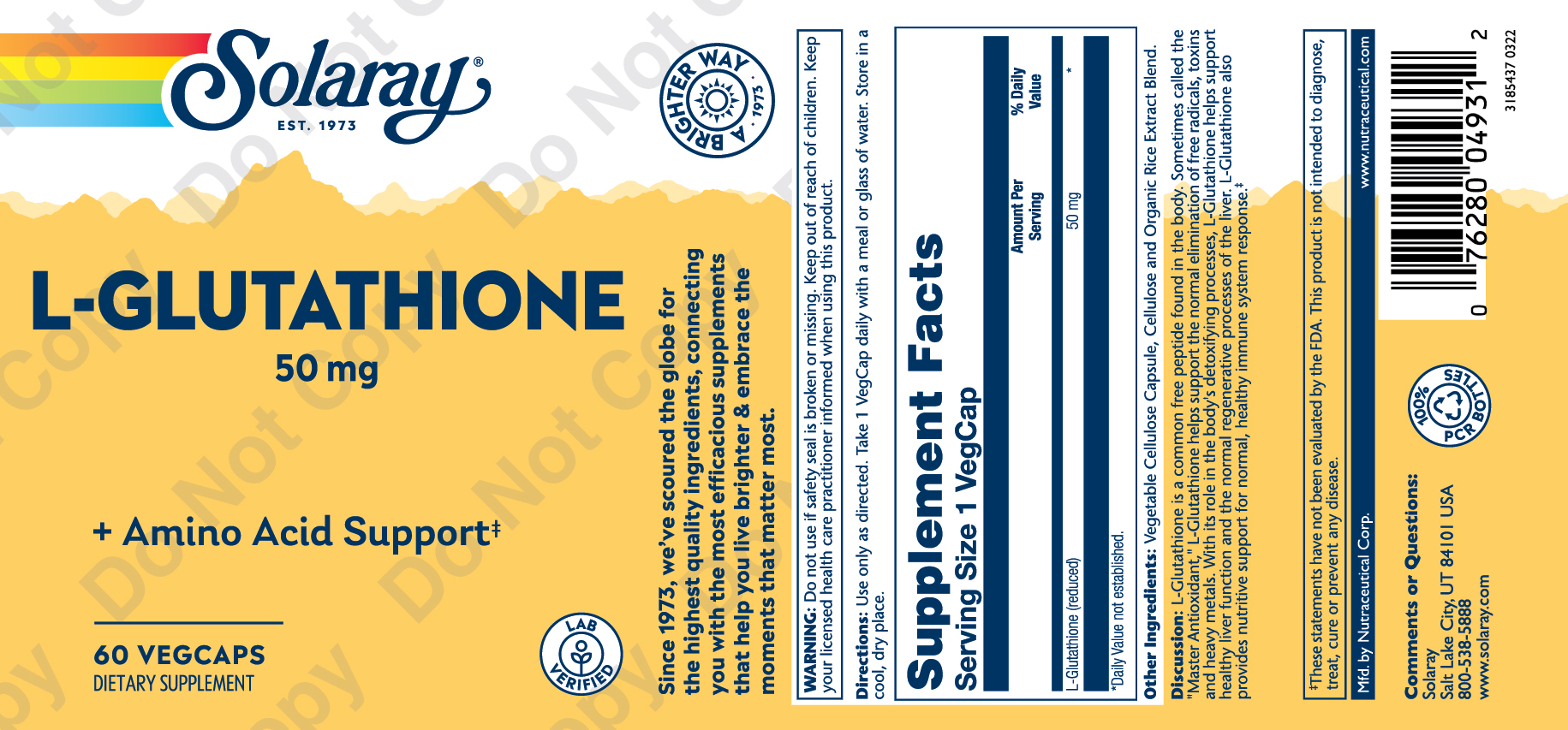 solaray l-glutathione Solaray L-Glutation main image 1