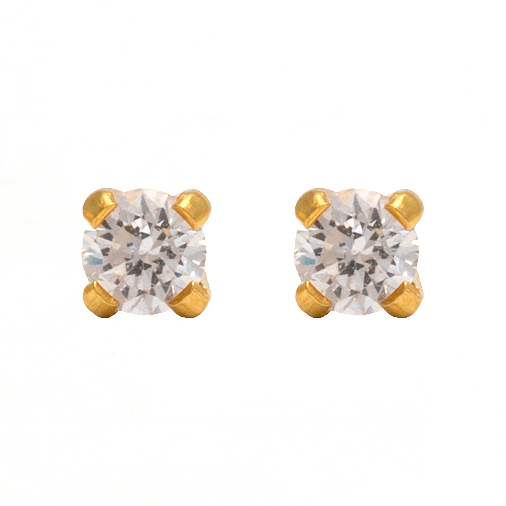 Studex 2 Mm Cz Tiffany Gold Plated