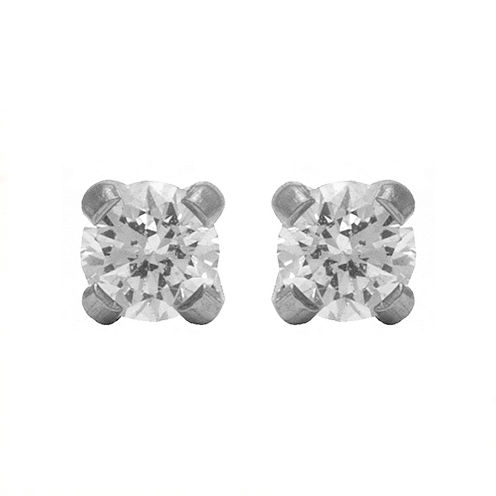 Studex 4 Mm Cz Tiffany Stainless Steel