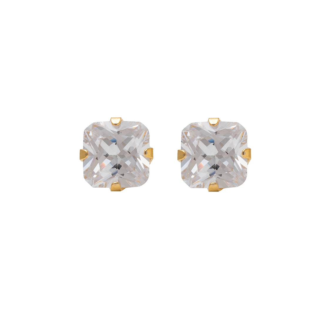 Studex Gold Plated Tiffany 6 6 Mm Princess Cut