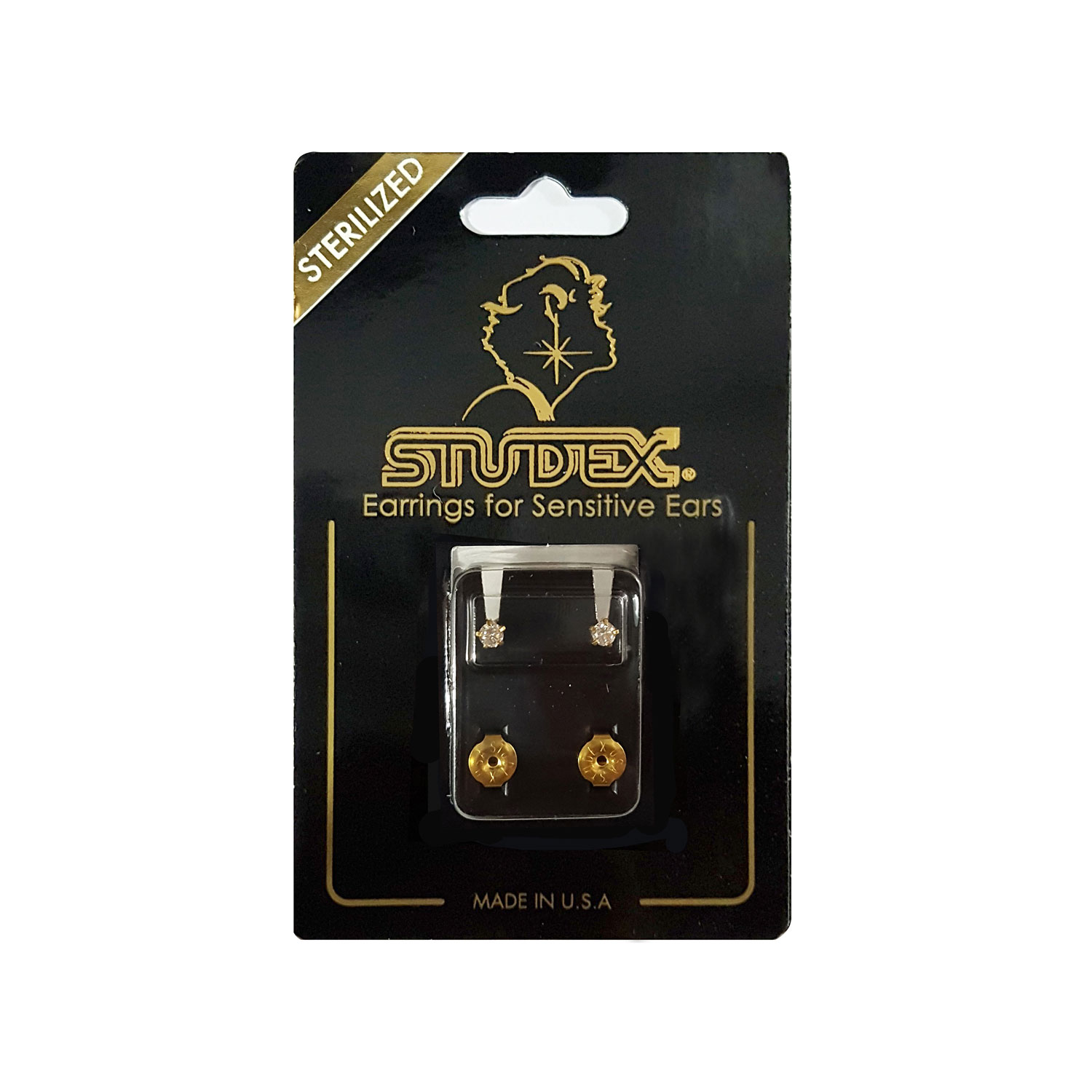 Studex Cubic Zirconia Tiffany Large Gold Plated