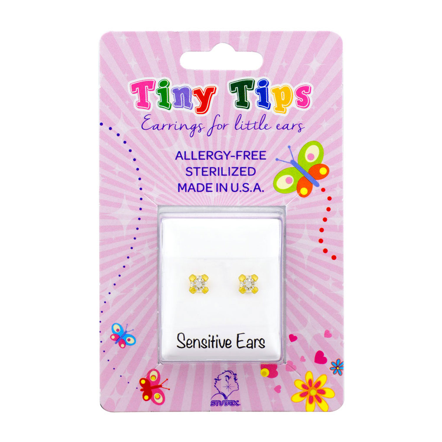 Studex Gold Plated 2mm Cubic Zirconia Tiffany
