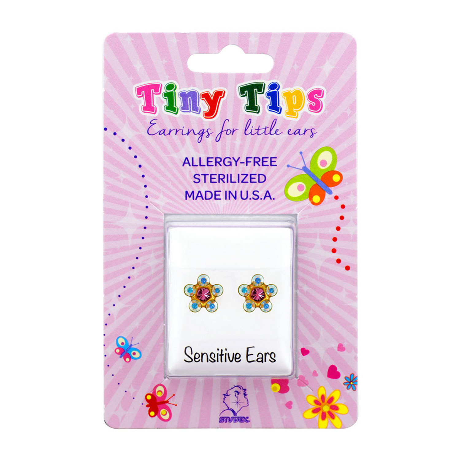 Studex Gold Plated Daisy Crystal Rose