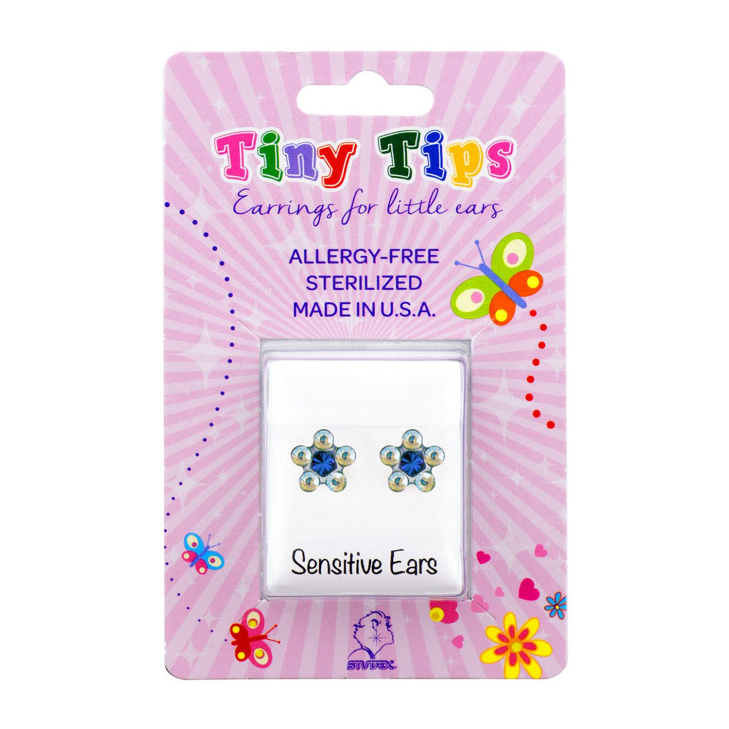 Studex Stainless Steel Daisy Ab Crystal Aquamarine